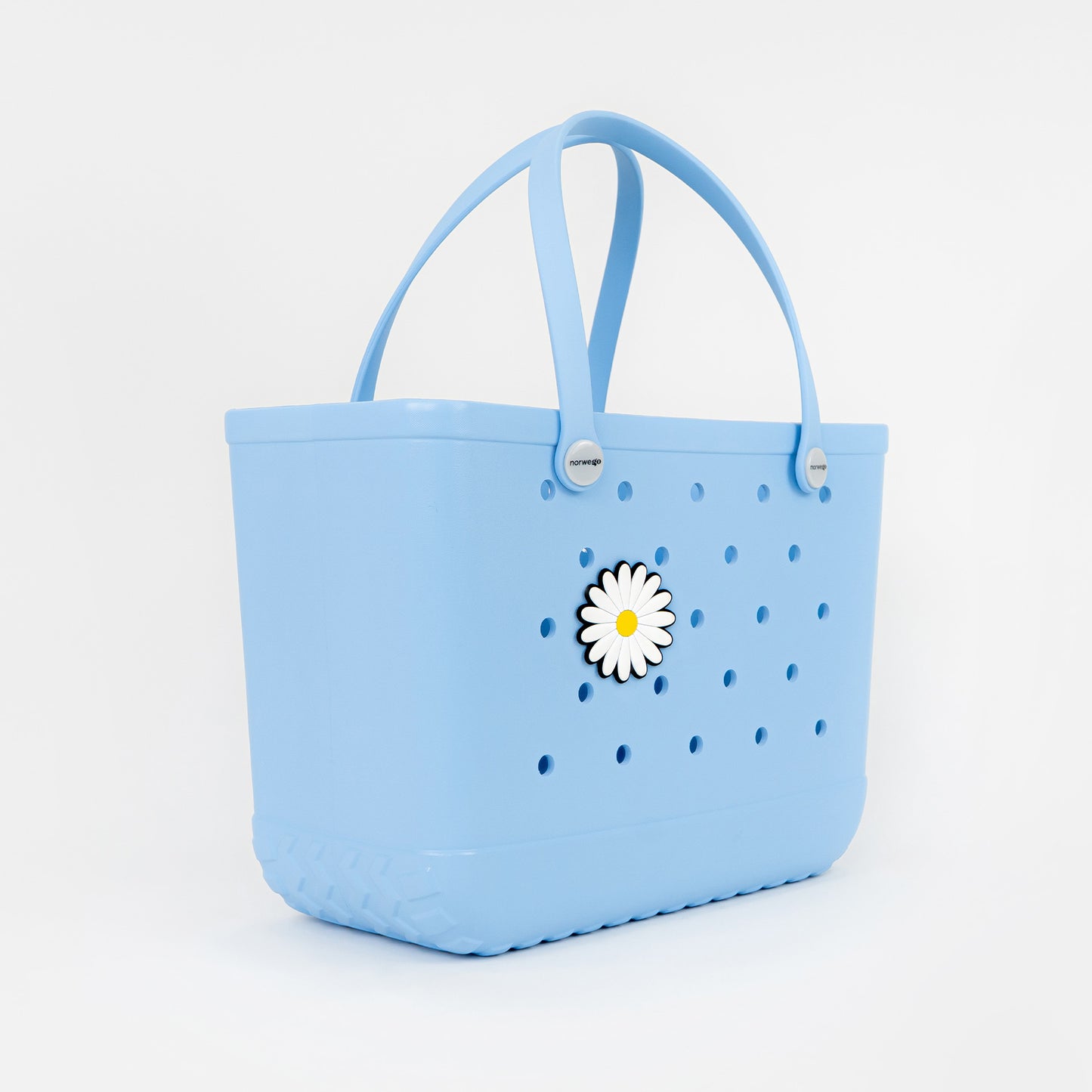Weiße Blumen Motiv zur Taschenpersonalisierung – Seitenansicht
