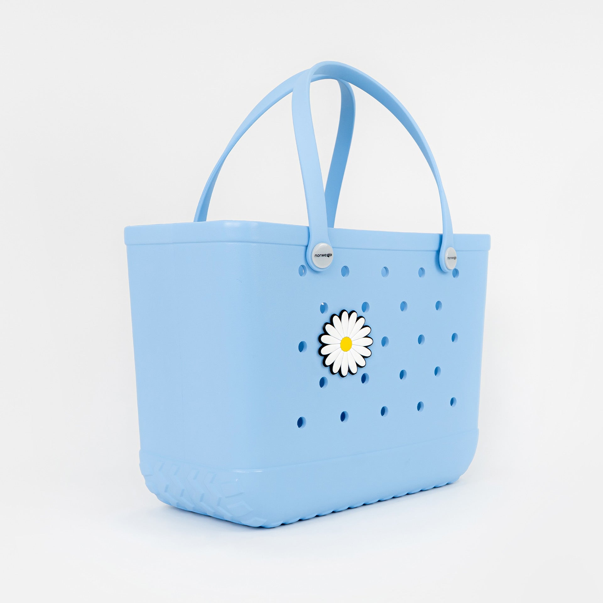 Weiße Blumen Motiv zur Taschenpersonalisierung – Seitenansicht