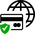 Symbol für sichere Zahlung – steht für verschlüsselte und zuverlässige Transaktionen.